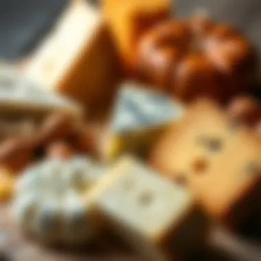Exploring Cheese Varieties and Textures Close-up of different cheese varieties showcasing unique textures.