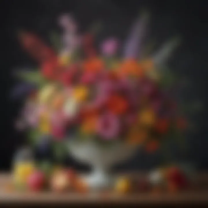 An array of flowers arranged with attention to cultural symbolism and meaning