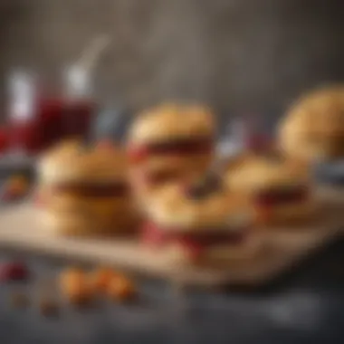 Crispy Biscuits with Toppings Crispy biscuits served with butter and jam