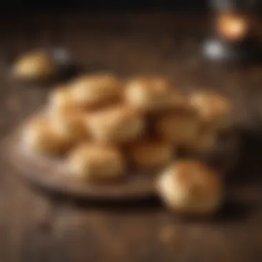 Deliciously Flaky Biscuits Flaky biscuits arranged on a rustic wooden table