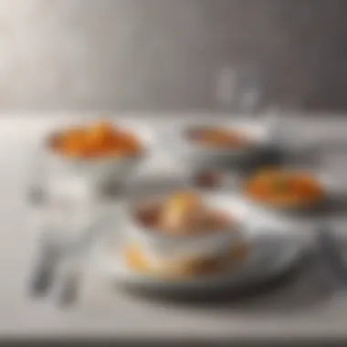 A modern, minimalist dining arrangement featuring unique textures