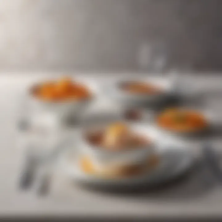 A modern, minimalist dining arrangement featuring unique textures