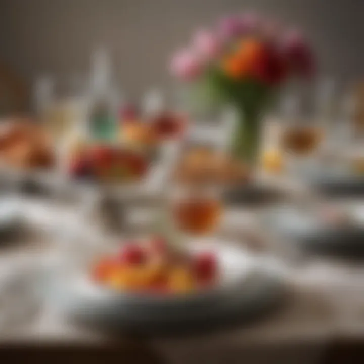 A beautifully arranged table setting with floral accents