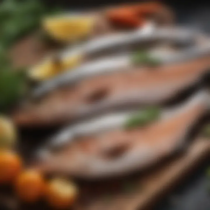A close-up of freshly caught fish before cooking