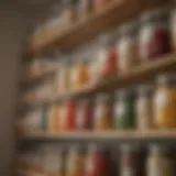 A beautifully organized pantry showcasing labeled jars and containers