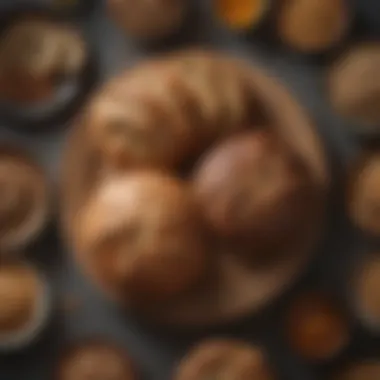 A variety of wheatberry bread variations displayed on a decorative platter