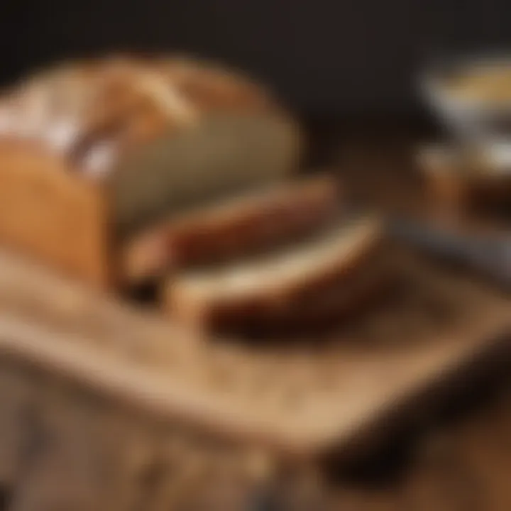 Sliced wheatberry bread served on a rustic wooden table