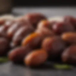 Close-up view of Medjool dates showcasing their rich texture and natural sweetness
