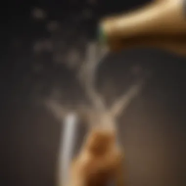 A cork popping from a champagne bottle