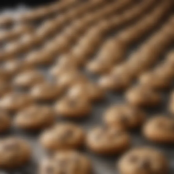 A visually appealing display of freshly baked cookies alongside the mixer used.