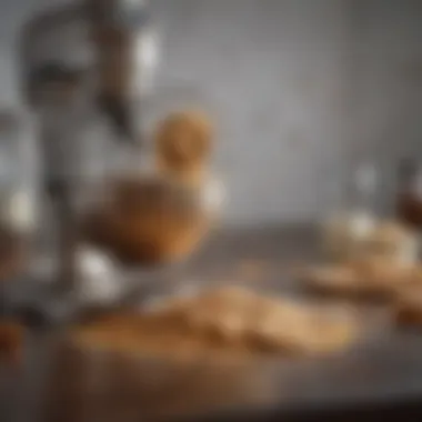 An array of cookie ingredients being prepared with a powerful mixer.