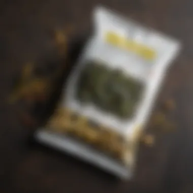 Close-up of seaweed snacks with a nutritional label highlighting their health benefits.