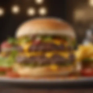 Artful Presentation of a Chile Cheeseburger A beautifully plated chile cheeseburger with vibrant colors and toppings