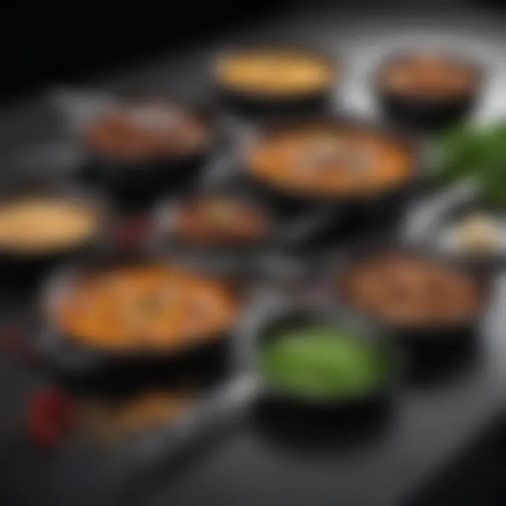 A variety of non-stick cookware materials displayed side by side