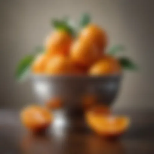 A vibrant bowl of canned mandarin oranges showcasing their juicy texture.