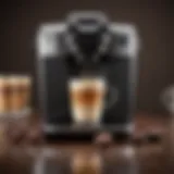 Sleek modern K-Cup machine with a coffee cup beside it