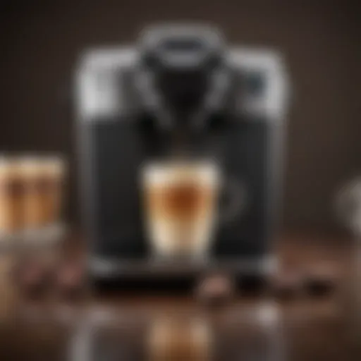 Sleek modern K-Cup machine with a coffee cup beside it
