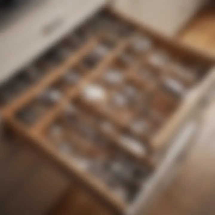 Neatly organized kitchen drawer filled with utensils and tools