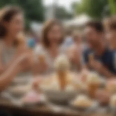 A group enjoying ice cream at a social gathering