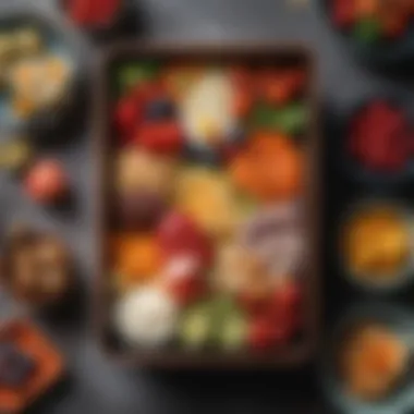The Art of Bento Presentation A beautifully arranged bento box showcasing vibrant colors and diverse ingredients.