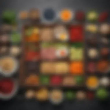 Ingredient Selection for Nutritional Balance An array of fresh ingredients displayed for bento preparation, highlighting nutritional balance.