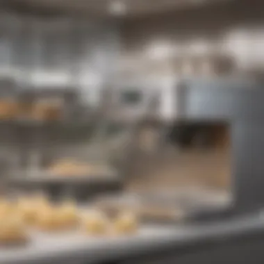 Modern Equipment in Gelato Making A sophisticated gelato machine in action, illustrating the modern equipment used in crafting frozen treats.