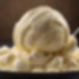 A close-up of creamy vanilla gelato with a smooth texture, showcasing its rich flavor.