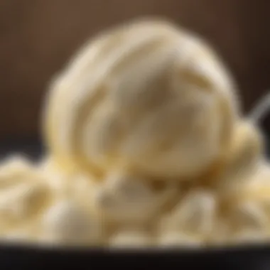 The Art of Vanilla Gelato A close-up of creamy vanilla gelato with a smooth texture, showcasing its rich flavor.