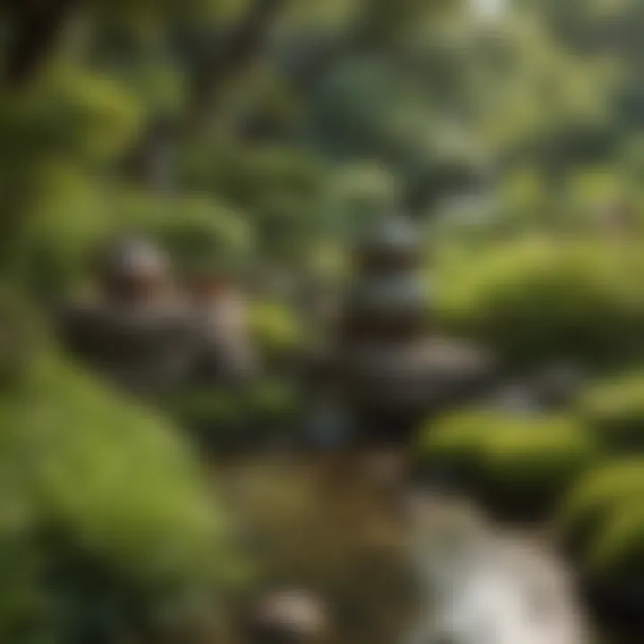 Traditional Japanese tea garden showcasing tea plants