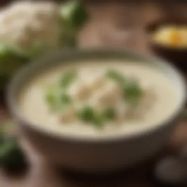 Cauliflower being transformed into a creamy soup