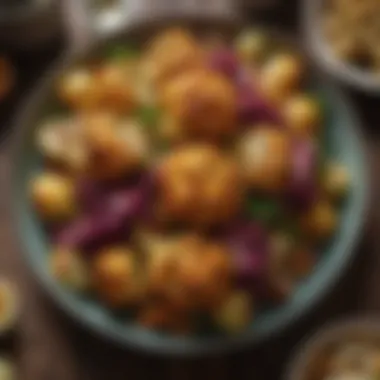 A vibrant dish featuring roasted cauliflower with spices