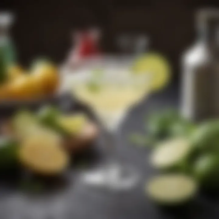An array of fresh ingredients used in the classic margarita