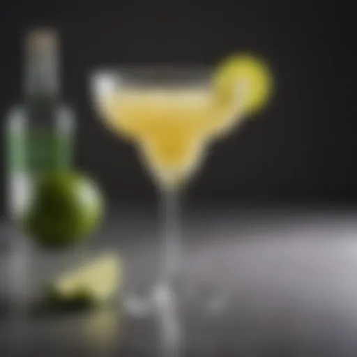 A vibrant glass of original margarita garnished with a lime wheel