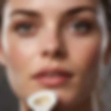 Coconut Oil on Skin Close-up of a person's face with coconut oil applied