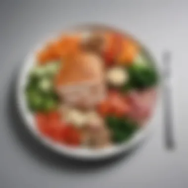 A close-up of a healthy plate showcasing a balanced meal with lean protein and a variety of colorful vegetables.