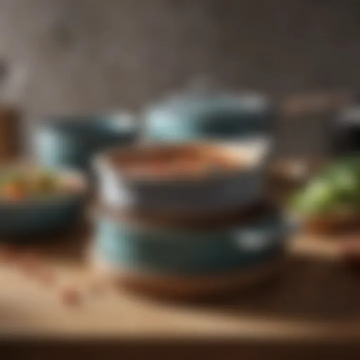 Elegant ceramic cookware displaying its aesthetic appeal and vibrant glazes.