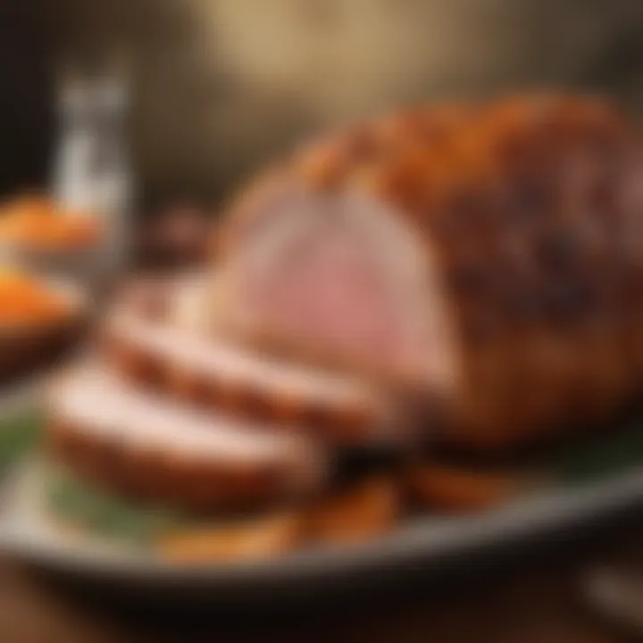 A close-up of a seasoned pork roast ready for the oven