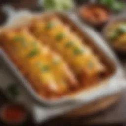 Golden-brown enchiladas fresh out of the oven