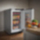 Compact deep freezer in a stylish kitchen setting