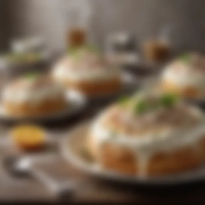 Savory dishes enhanced with sour cream icing