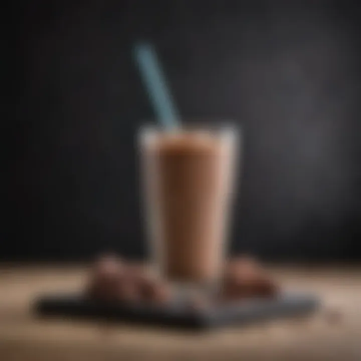 Nutritional benefits of milk choco drinks illustrated on a chalkboard