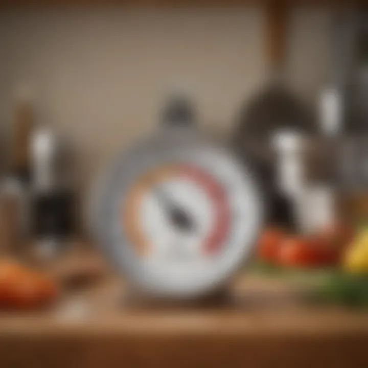 A professional chef maintaining their thermometer in a kitchen