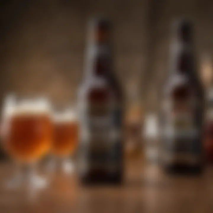 Artisan craft beer selection with unique glassware