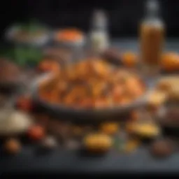 A beautifully arranged gourmet ingredient selection
