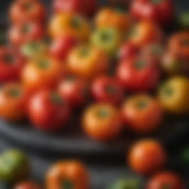 A vibrant assortment of fresh tomatoes showcasing their diverse colors and shapes