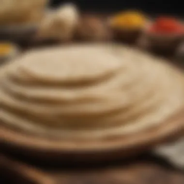 Freshly cut tortilla sheets ready for frying