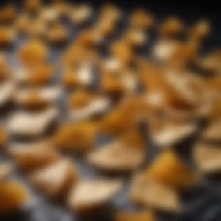 Golden brown tortilla chips resting on a cooling rack