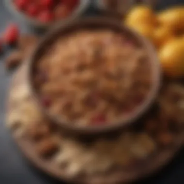Vegan Charoset Representation A close-up of traditional charoset made with fruits and nuts, symbolizing the mortar used by Jewish slaves