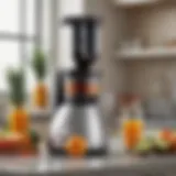 Sleek design of the Tribest vertical juicer showcasing its innovative features.