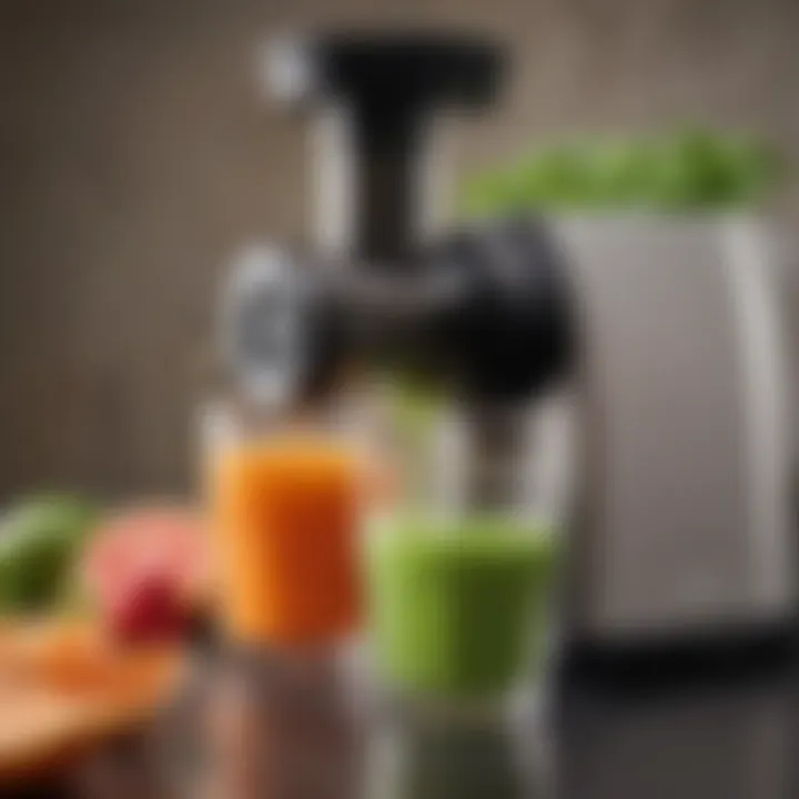 Close-up of fresh juice extracted using the Tribest juicer highlighting its efficiency.